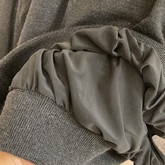 Glenmuir Golf Sweater Mens Medium Gray Merino Wool Long Sleeve Lined Quarter Zip - Picture 10 of 13